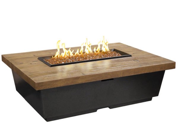 American Fyre Designs - Reclaimed Wood Contempo Rectangle Fire Table