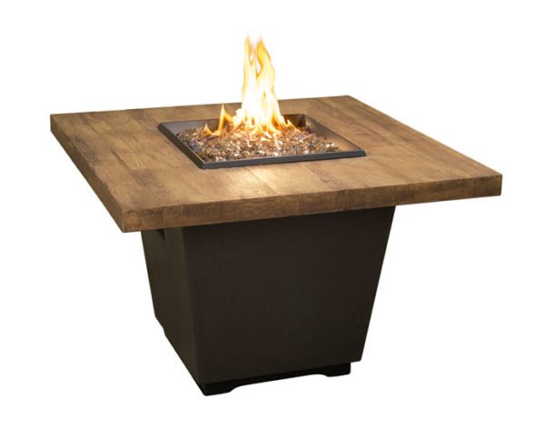 American Fyre Designs - Reclaimed Wood Cosmopolitan Square Fire Table
