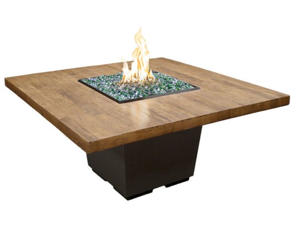 American Fyre Designs - Reclaimed Wood Cosmopolitan Square Dining Fire Table