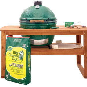 Big Green Egg BBQ cooker and table