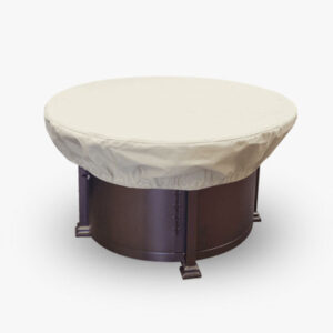 Round Fire Pit Table Ottoman Patio Cover