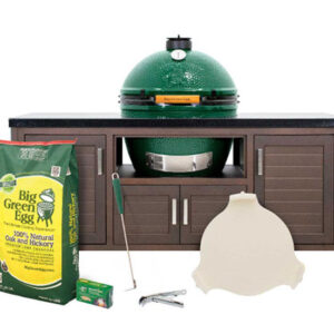 Big Green Egg BBQ cooker and modern table