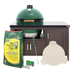 Big Green Egg XL BBQ cooker and modern table